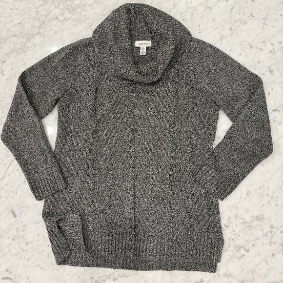 Women's Calvin Klein Herringbone Turtleneck - Picture 1 of 2